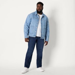 Amazon Essentials Men's Rigid Denim Relaxed-Fit Utility Jacket with Pockets