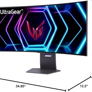 LG 39GS95QE Ultragear OLED Curved Gaming Monitor 39-Inch WQHD 800R 240Hz 0.03ms DisplayHDR True Black 400 AMD FreeSync Premium Pro NVIDIA G-Sync HDMI 2.1 DisplayPort Tilt/Height/Swivel Stand - Black