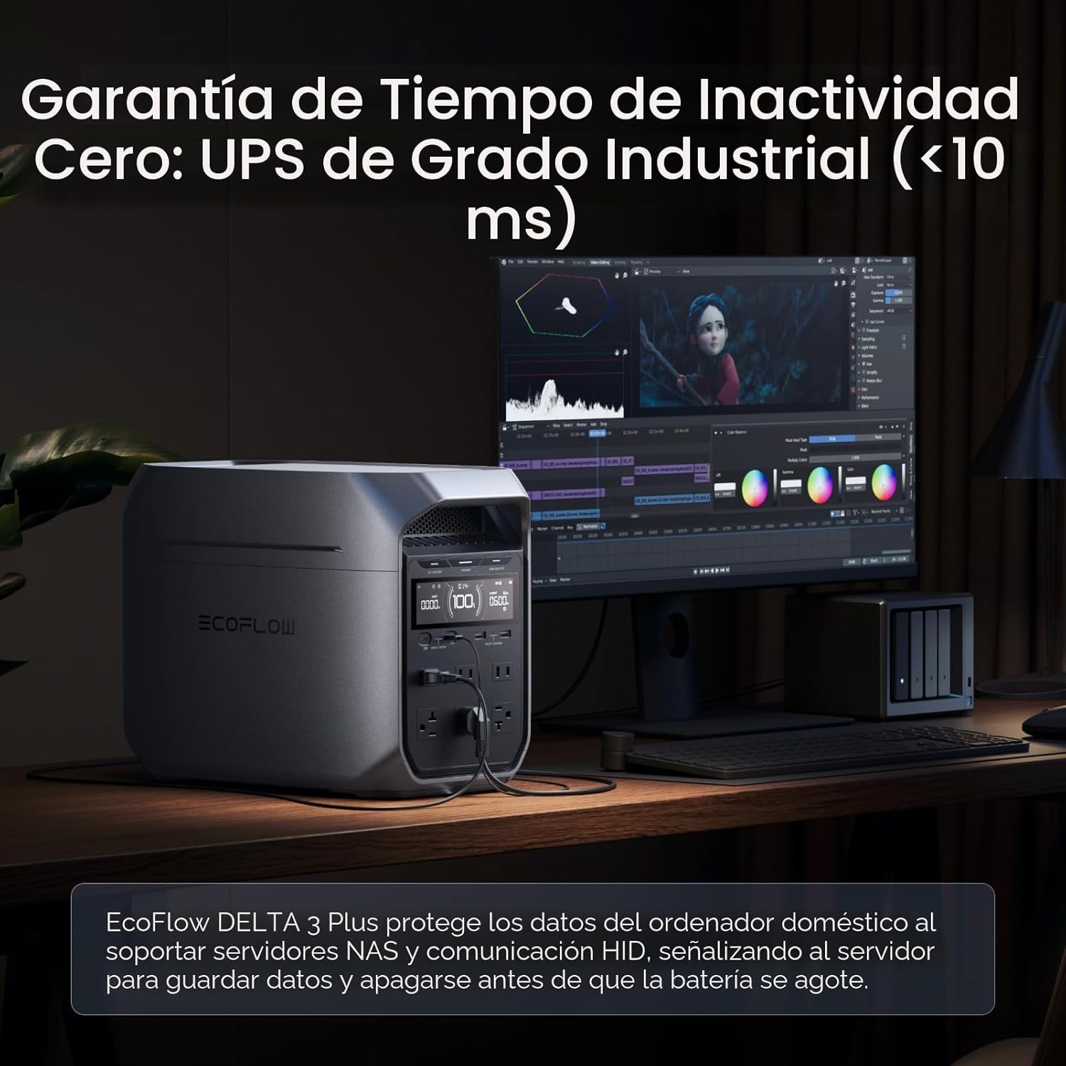 EF ECOFLOW Estación de energía portátil DELTA 3 Plus, batería LiFePO4 (LFP), 1800 W AC/140 W USB-C, generador solar (panel solar opcional) para respaldo del hogar, campamento y RV
