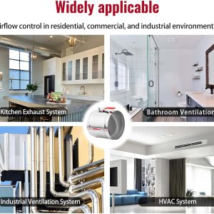 10" HVAC Duct Manual Volume Backdraft Damper, Stainless Steel Adjustment Handle, Airflow Control Valve for HVAC Ventilation System