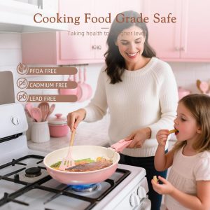 Astercook Juego de 23 ollas y sartenes antiadherentes, juego de utensilios de cocina de cerámica, mango desmontable, juego de cocina de autocaravana, asas extraíbles, apto para horno, listo para