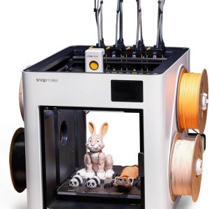 Snapmaker Impresora 3D U1 multicolor, 4 cabezales de herramientas con cambio de herramienta de 5 segundos, impresión multicolor con 5 veces más velocidad y 5 veces menos residuos, calibración