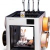 Snapmaker Impresora 3D U1 multicolor, 4 cabezales de herramientas con cambio de herramienta de 5 segundos, impresión multicolor con 5 veces más velocidad y 5 veces menos residuos, calibración