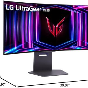 LG 34GS95QE 34-inch Ultragear OLED Curved Gaming Monitor WQHD 1440p 800R 240Hz 0.03ms AMD FreeSync Premium Pro NVIDIA G-Sync HDMI 2.1 DisplayPort Tilt/Height/Swivel Stand Black