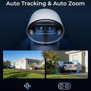 REOLINK 4K Dual-Lens Solar Security Cameras Wireless Outdoor/Indoor, Argus Track + 6W Solar Panel, Auto Zoom Tracking, 2.4/5GHz WiFi, Color Night Vision, No Subscriptions, Home Hub Compatible