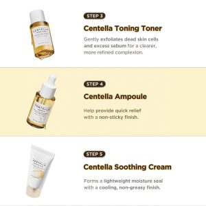 SKIN1004 Centella - Kit de viaje, juego coreano para el cuidado de la piel con tóner, hidratante, suero, aceite limpiador y limpiador, juego de tamaño de viaje con centella de Madagascar, piel sensible, perfecto para viajes, belleza y regalos