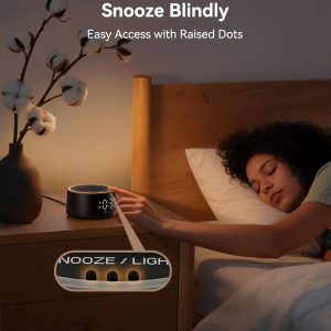 Dreamegg Máquina de Sonido para Dormir - Máquina de Sonido de Ruido Blanco D1 Nova para Bebé y Adulto con Reloj Despertador, Sonidos Relajantes, Regulable, Relojes Despertadores de Ruido Blanco para