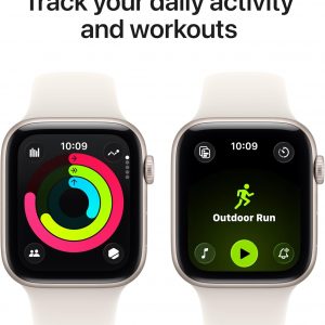 Apple Watch SE 3 [GPS 44mm] Smartwatch with Starlight Aluminum Case with Starlight Sport Band - M/L. Fitness and Sleep Trackers, Heart Rate Monitor, Always-On Display, Water Resistant