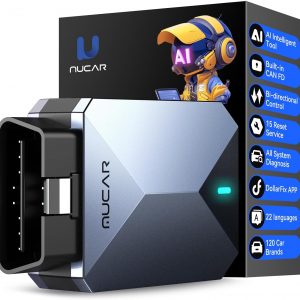 MUCAR Actualización de por vida Bluetooth del escáner OBD2 asistido por AI, BT200 MAX compatible con ELM327, todos los sistemas OBD2 herramienta de diagnóstico con 15 reinicios para iOS y Android, protocolo CANFD, Autoauth para FCA SGW
