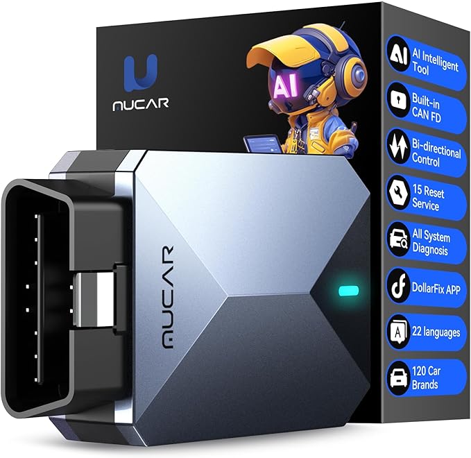MUCAR Actualización de por vida Bluetooth del escáner OBD2 asistido por AI, BT200 MAX compatible con ELM327, todos los sistemas OBD2 herramienta de diagnóstico con 15 reinicios para iOS y Android, protocolo CANFD, Autoauth para FCA SGW