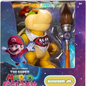 Figuras de acción de la película Super Mario Galaxy de 5 pulgadas Serie 1 – Bowser Jr. Figura con accesorio de pincel – Detalles premium y 17 puntos de articulación