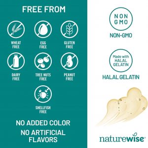NatureWise Suplemento de Aceite de Pescado Omega 3 Extra Fuerte – 1000 mg por Porción – 600 EPA y 400 DHA y Vitamina E – Apoyo para la Salud del Corazón y el Cerebro – Sabor a Limón, sin GMO – 180