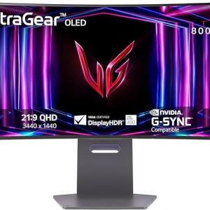 LG 34GS95QE 34-inch Ultragear OLED Curved Gaming Monitor WQHD 1440p 800R 240Hz 0.03ms AMD FreeSync Premium Pro NVIDIA G-Sync HDMI 2.1 DisplayPort Tilt/Height/Swivel Stand Black