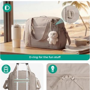 BAGSMART Expandable Personal Item Travel Bag, Lightweight Gym Bag for Women, 24L Weekender Travel Duffle with Toiletry Bag, Carry on Overnight Duffel, Black