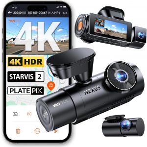 Vantrue New N4 Pro S 4K 3 Channel Dash Cam, Triple STARVIS 2 Dash Camera for Cars, 4K+1080P+2.5K Front and Rear Inside, HDR IR Night Vision, 24/7 Buffered Parking Mode, GPS, Wi-Fi, Support 1TB (RC18)