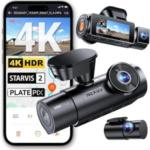 Vantrue New N4 Pro S 4K 3 Channel Dash Cam, Triple STARVIS 2 Dash Camera for Cars, 4K+1080P+2.5K Front and Rear Inside, HDR IR Night Vision, 24/7 Buffered Parking Mode, GPS, Wi-Fi, Support 1TB (RC18)