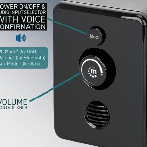 MANHATTAN Sistema de altavoces estéreo Bluetooth USB 2.1 con subwoofer y 2 altavoces satelitales pequeños, 3 modos de conexión de audio - para computadora, PC, laptop, escritorio - 167345