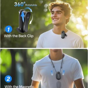 BOBLOV W4 4K Mini Body Camera,128G Wearable Camera with 360°Rotatable Clip & Magnetic Clip, Thumb Size, 96 Minutes for Recording, Easy to Use for Lecture, Traveling, Pet Walking and Outdoors