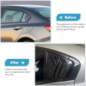 AUTOXBERT Window Louvers for 9th Gen Honda Civic Sedan 2012 2013 2014 2015 Side Window Louvers Air Vent Scoop Shades Cover Blinds Trim Car Accessories