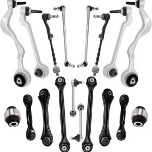 Rear and Front Control Arm Kit 18 Pcs Compatible With BMW 1 3 Series E90 128i 135i 325i 328i 330i 335d 335i 335is Suspension Kit, Tie Rod End, Sway Bar End Links
