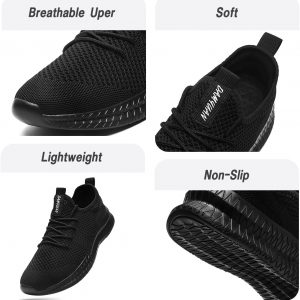Men Non-Slip Work Shoes Tennis Gym Sneakers Breathable Slip Resistant Lightweight and Comfortable for All-Day Wear Sports and Walking