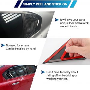 AUTOXBERT Window Louvers for 9th Gen Honda Civic Sedan 2012 2013 2014 2015 Side Window Louvers Air Vent Scoop Shades Cover Blinds Trim Car Accessories