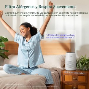 LEVOIT Purificadores de aire para dormitorio, hogar, dormitorio, AHAM VERIFIDE, limpiador de filtro 3 en 1 con almohadilla de aroma, filtros de humo, alérgenos, caspa de mascotas, olor, polvo, oficina, escritorio, Core Mini-P, blanco