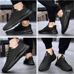 Men Non-Slip Work Shoes Tennis Gym Sneakers Breathable Slip Resistant Lightweight and Comfortable for All-Day Wear Sports and Walking