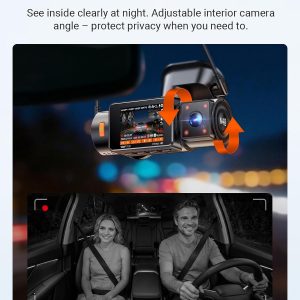 Vantrue Nueva cámara de tablero N4S de 3 canales, STARVIS 2 visión nocturna, cámara interior delantera trasera para automóviles, doble canal delantero y trasero, tecnología PlatePix™, modo de estacionamiento, Wi-Fi, GPS, IPS de 2 pulgadas, soporte de 1 TB (RC18)
