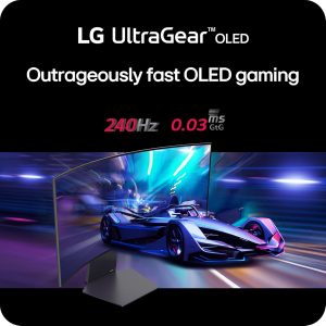 LG 34GS95QE 34-inch Ultragear OLED Curved Gaming Monitor WQHD 1440p 800R 240Hz 0.03ms AMD FreeSync Premium Pro NVIDIA G-Sync HDMI 2.1 DisplayPort Tilt/Height/Swivel Stand Black