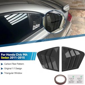 AUTOXBERT Window Louvers for 9th Gen Honda Civic Sedan 2012 2013 2014 2015 Side Window Louvers Air Vent Scoop Shades Cover Blinds Trim Car Accessories