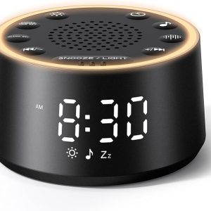 Dreamegg Máquina de Sonido para Dormir - Máquina de Sonido de Ruido Blanco D1 Nova para Bebé y Adulto con Reloj Despertador, Sonidos Relajantes, Regulable, Relojes Despertadores de Ruido Blanco para
