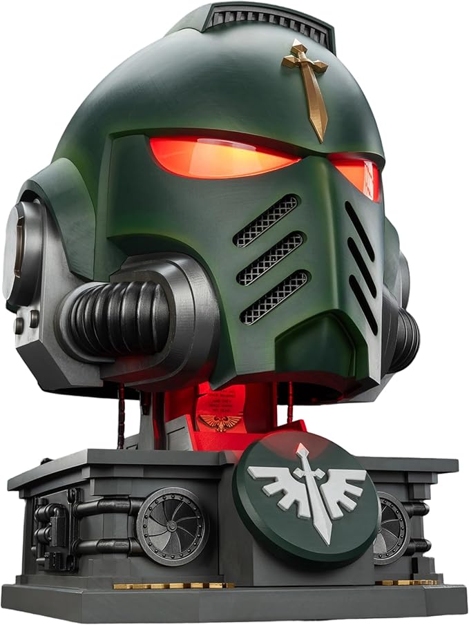 JOYTOY 1:1 MkX Helmet and Display Stand Warhammer 40K Action Figures Dark Angels MkX Helmet and Display Stand Collectible Model 17.3Inch Birthday Gifts