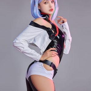 Cosplay.fm Women’s Cosplay Costume PU leather Bodysuit Set Anime Cosplay Outfit Punk Bodysuit