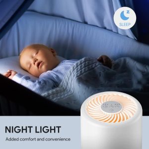 Purificadores de aire para recámara, FULMINARE filtro de aire HEPA H13, limpiador de aire silencioso con luz nocturna, purificador de aire pequeño portátil para casa, oficina, sala de estar
