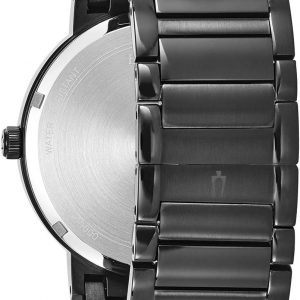 Bulova Reloj de cuarzo de 3 manecillas para hombre con esfera de diamantes y cristal de borde a borde