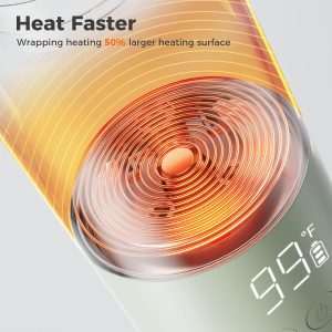 BOLOLO Portable Bottle Warmer for Travel, Super Fast Charging, Instant Breastmilk, Formula, Water, Milk Warmer with 10 Ounces Big Capacity, Baby Flask for Vehicle,car,Airplane Journey