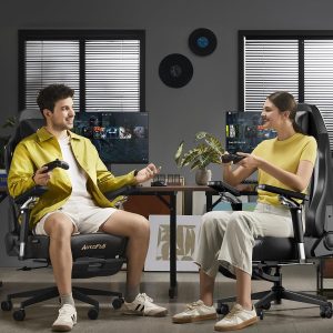AutoFull M6 Gaming Chair with Climate Control Massage – Ventilated & Heated Seat, 3rd-Gen Active Lumbar Support, 360° Adjustable Armrests, Ergonomic Chair for Gamers & Home Office (Black)