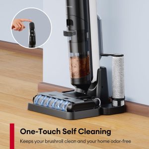 Ultenic Aspiradora en seco y húmedo, combo de trapeador inalámbrico con autolimpieza, tiempo de funcionamiento de 50 minutos, detección inteligente de desorden, limpieza de bordes, pantalla LED