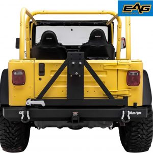 EAG Classic Rear Bumper with Tire Carrier Black Textured Fit for 87-06 Wrangler TJ YJ
