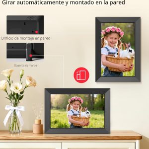 BIGASUO Marco de fotos digital, marco digital Frameo de 10.1 pulgadas con WiFi con memoria de 32 GB, pantalla táctil IPS de 1280 x 800, envía fotos/videos desde tu teléfono en cualquier lugar, regalos