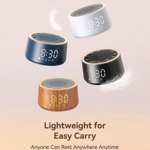 Dreamegg Máquina de Sonido para Dormir - Máquina de Sonido de Ruido Blanco D1 Nova para Bebé y Adulto con Reloj Despertador, Sonidos Relajantes, Regulable, Relojes Despertadores de Ruido Blanco para
