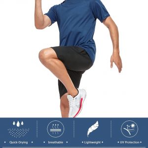 Kinglaman 1/5 Pack Mesh Workout Shirts for Men Dry Fit Gym Quick Dry Athletic Short Sleeve Sports T-Shirt Moisture Wicking