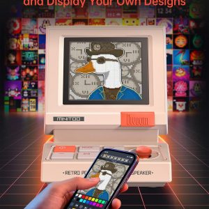 Divoom MiniToo Retro PC-Style Computer Speaker, Smart Pixel Screen with DIY Faces, Bluetooth & USB Audio, Alarm/White Noise Clock, Desk Setup Gift for Bedroom, Office & Gaming