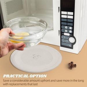Reemplazo de platos giratorios de microondas de 10 pulgadas, placa de vidrio para microondas compatible con Whirlpool, la pieza de repuesto exacta de W11367904/W10337247/AP6892124/W11335034