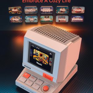 Divoom MiniToo Retro PC-Style Computer Speaker, Smart Pixel Screen with DIY Faces, Bluetooth & USB Audio, Alarm/White Noise Clock, Desk Setup Gift for Bedroom, Office & Gaming