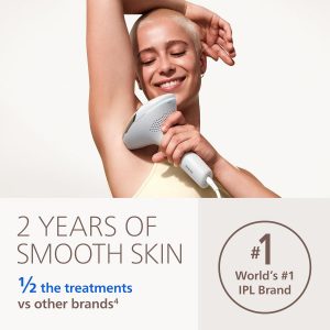 Philips Lumea IPL - Depilación láser tipo salón para mujeres, dispositivo permanente de reducción de vello en casa para cara y cuerpo, seguro e indoloro para cara, bikini, cuerpo, 5 ajustes y sensores de piel, BRI984/03