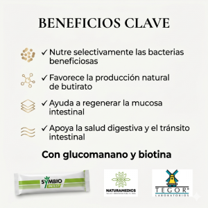 🌾 Prebiótico Avanzado SymbioIntest® Pack de 10 Sobres(Digestión · Desinflamación · Regeneración · Mucosa Intestinal)⭐ Innovadora fórmula de prebiótico puro rica en fibra dietética soluble, diseñada especialmente para nutrir el colon de forma selectiva y estabilizar la microbiota.