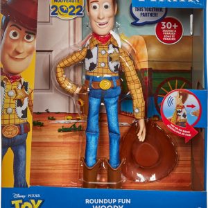 Mattel Disney Pixar Toy Story Talking Woody Action Figure & Accessory, Roundup Fun 12-inch Collectible with 30+ Sounds & Phrases