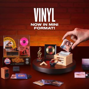 Mini Brands Really Works Vinyl Playset Series 1 by ZURU – Functional Mini Vinyl Record Player with Actual Music Playback, Includes Record & Stand, Collectible Toy for Kids, Gen Z & Adults